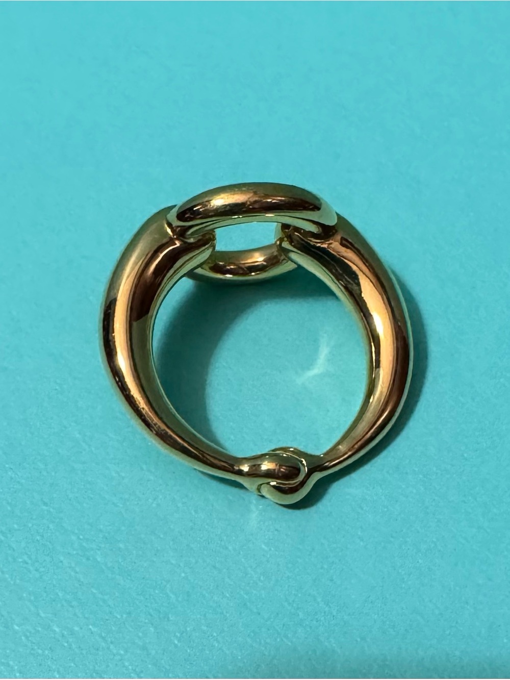 Polished Gold Link Statement Scarf Ring - Gold - Picture 4 of 9